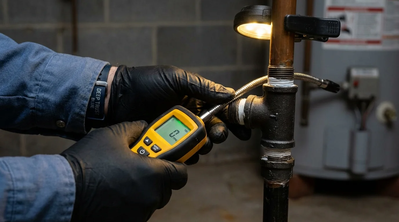 Gas leak detection with electronic sniffer by Johns Plumbing LLC in Mary Esther