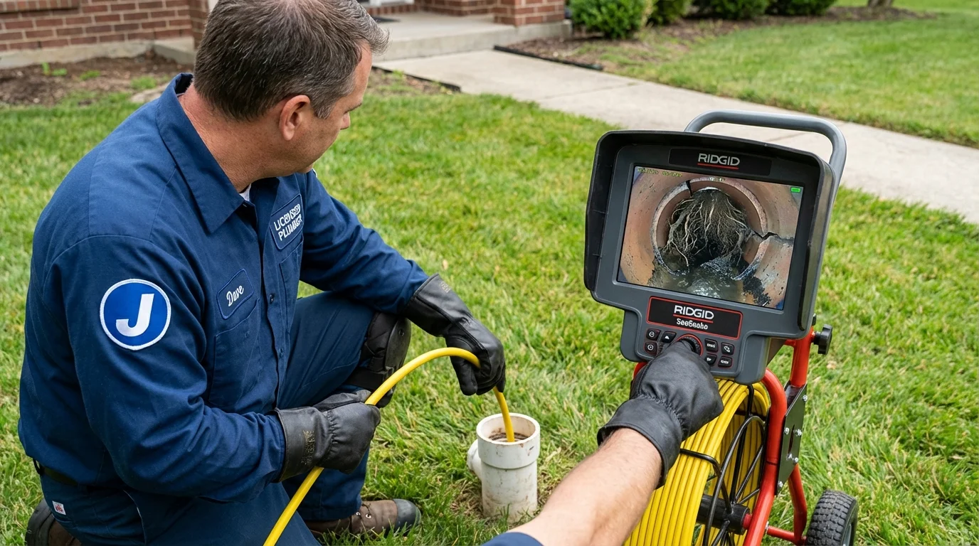 Sewer camera inspection being performed by Johns Plumbing LLC in Mary Esther